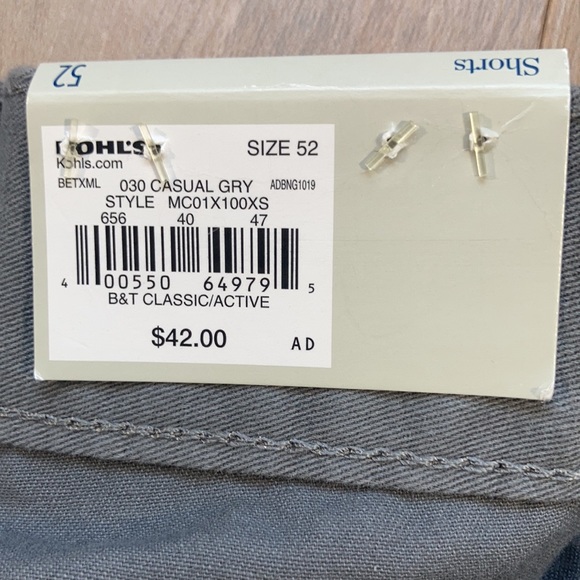 Price Firm Croft & barrow side elastic CARGO gray short cotton men size 52 - Picture 8 of 15